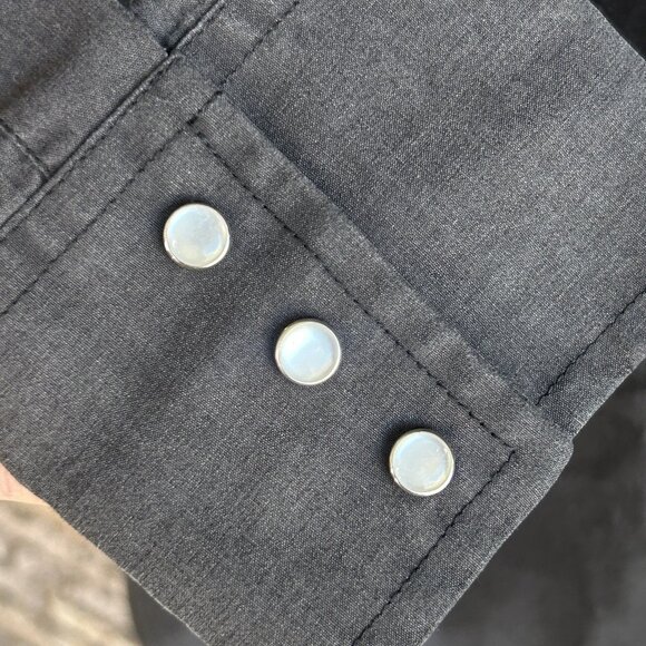 Sheplers Men's Vintage Gray Western Pearl Snap Long Sleeve Shirt Size 16.5 - Picture 8 of 9